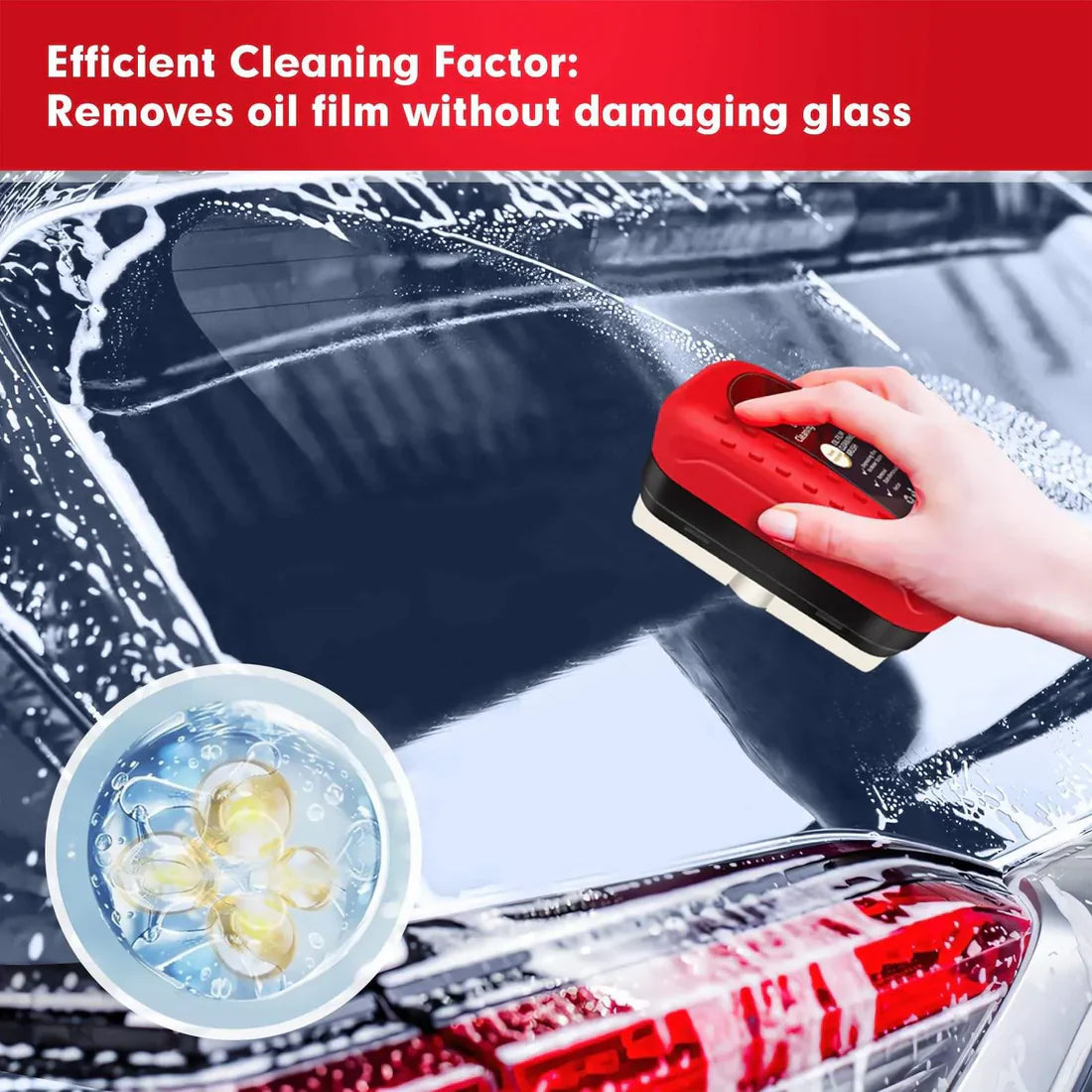 Car Windshield Cleaning Brush | Removes Oil Film, Water Spots, Grease & Wiper Marks